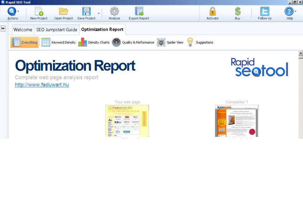 Optimalizálási jelentés